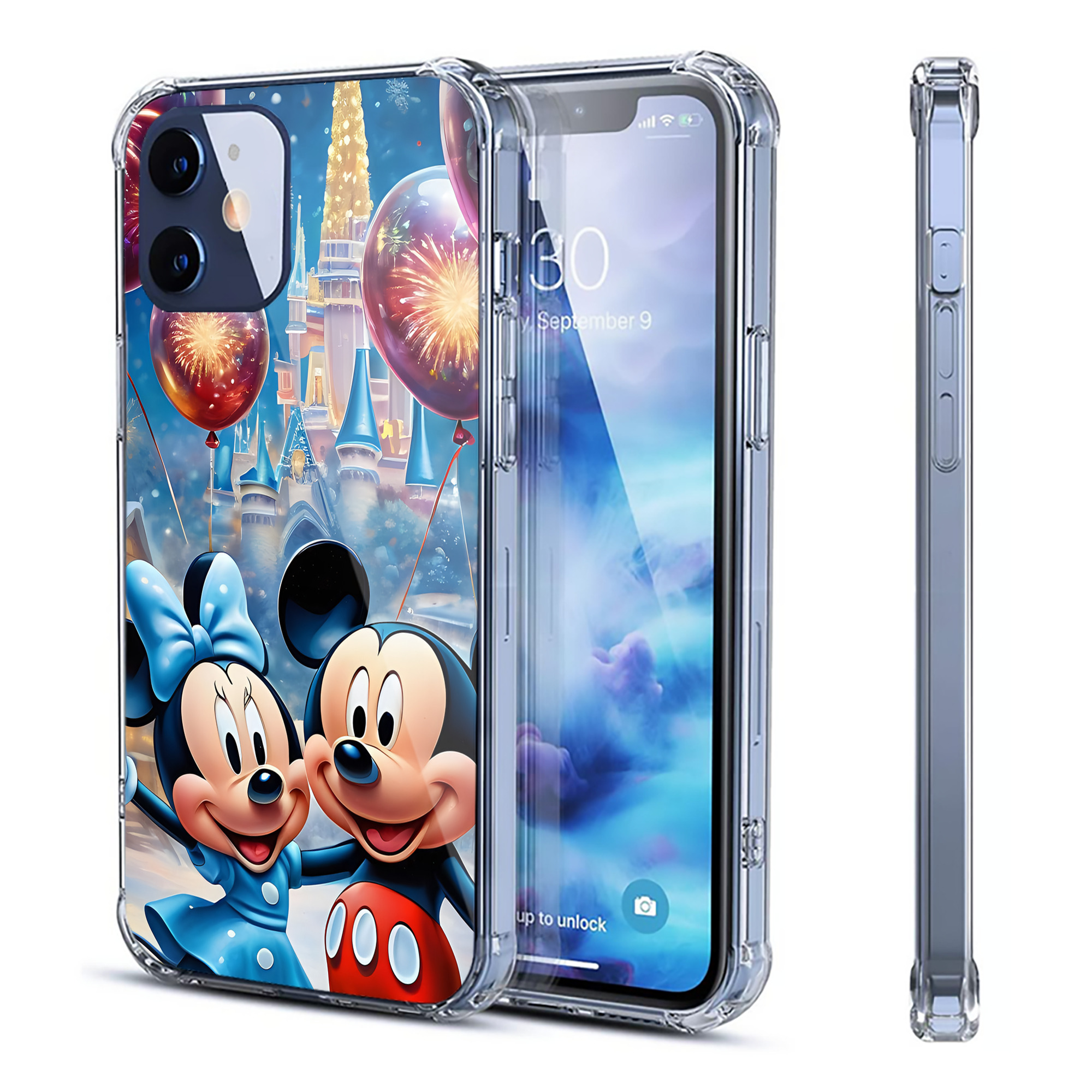 （画像用） ミッキーマウス Mickey Mouse 【iPhone 12シリーズ対応】透明スマホケース（クリアソフトケース）